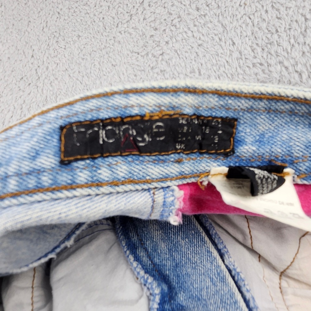 Vtg 80s Triangle Aquarius Rising Jeans Mixed Media Patchwork Flare Retro 30x28 - Picture 15 of 16